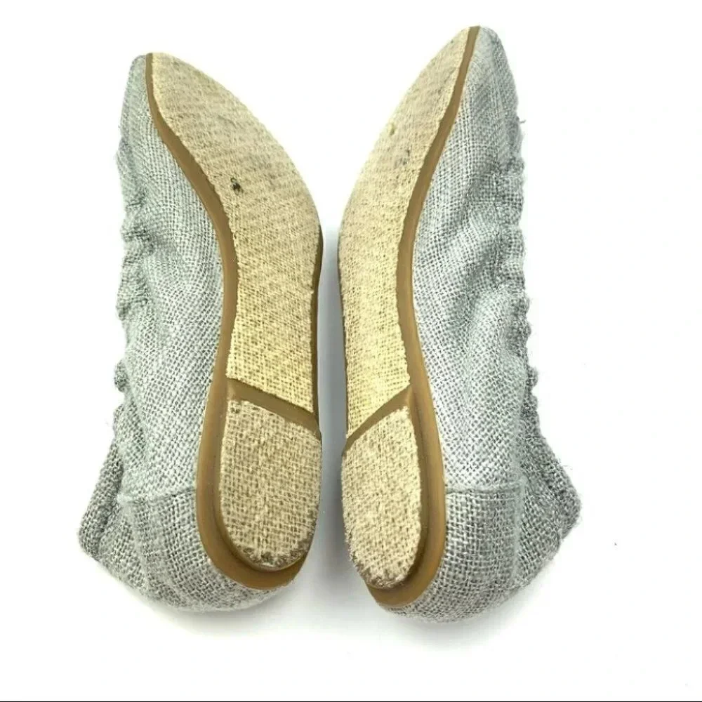 Toms flats sz 8 38.5 blue silver metallic ballet